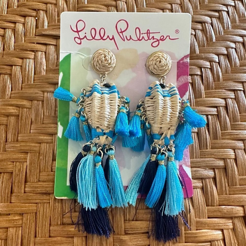 Lilly Pulitzer wicker fish Earrings